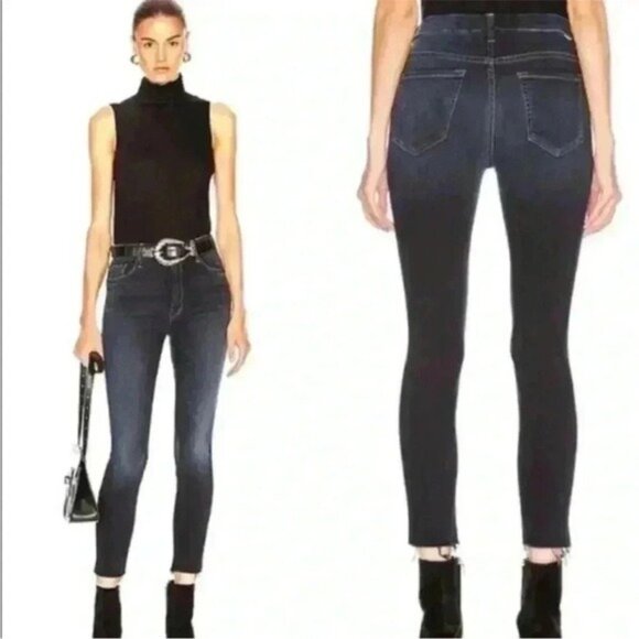 Mother Jeans High Waisted Looker Ankle Fray in Last Call Size 25